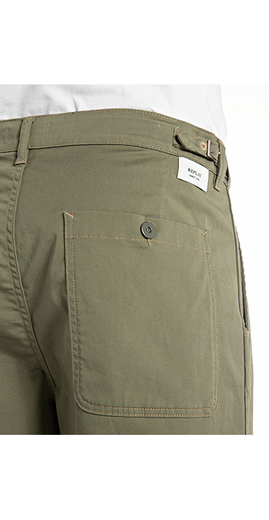 リラックスレギュラーフィットコットンツイルパンツ｜REPLAY リプレイ